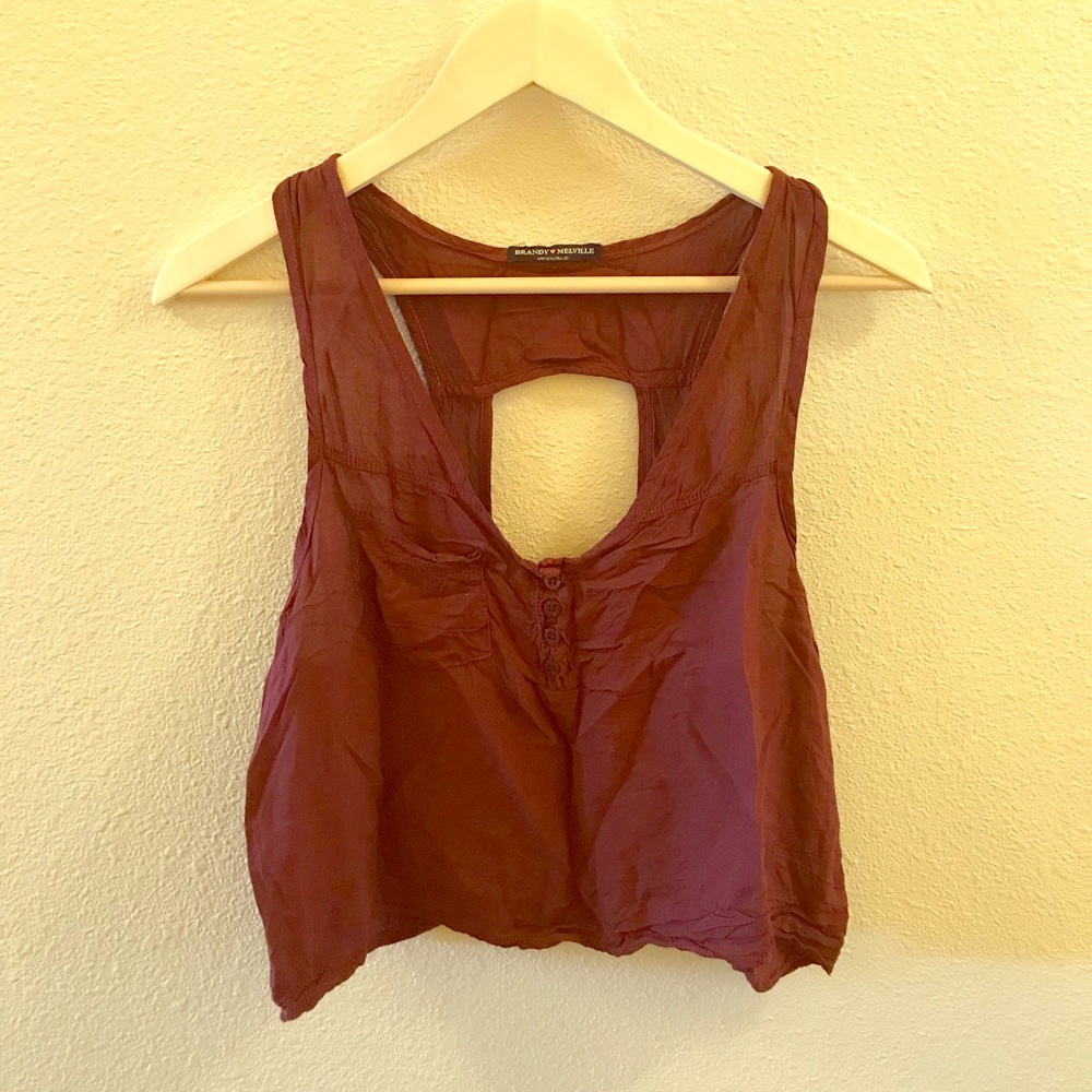Brandy Melville maroon crop top.